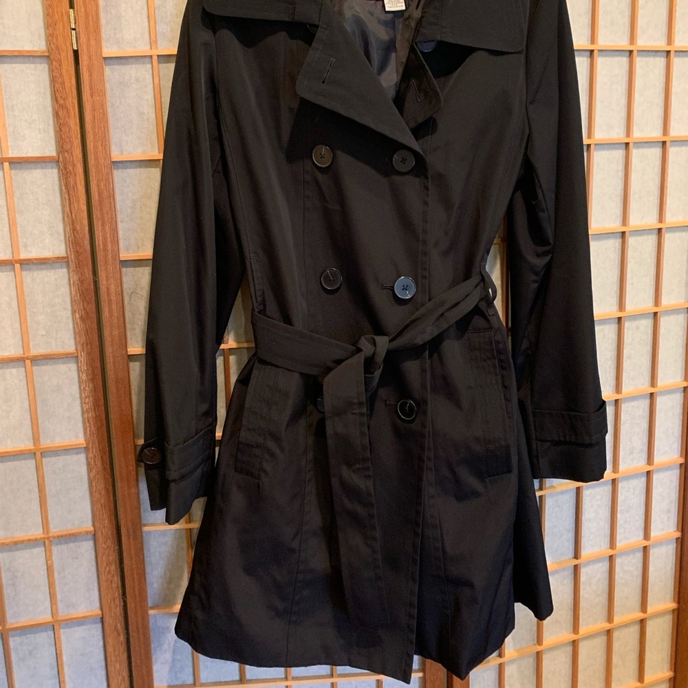 Fog by London Fog Medium Length Double Breasted Trench Coat Sz M